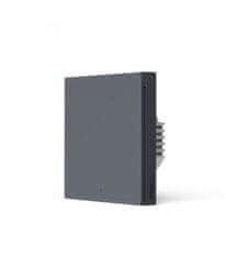 AQARA Zigbee vypínač s relé - AQARA Smart Wall Switch H1 EU (No Neutral, Single Rocker) (WS-EUK01-G) - Sivá