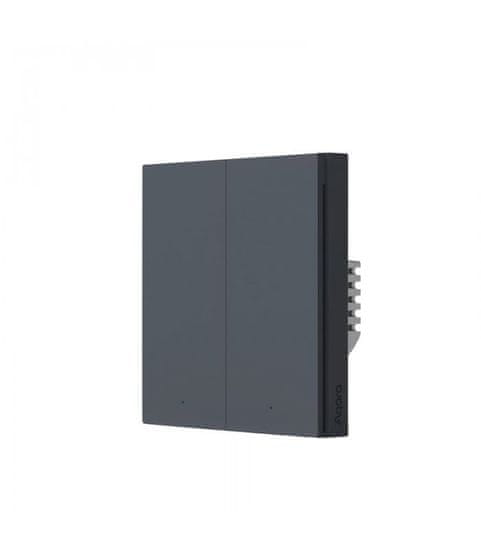 AQARA Zigbee vypínač s dvojitým relé - AQARA Smart Wall Switch H1 EU (With Neutral, Double Rocker) (WS-EUK04-G) - Sivá