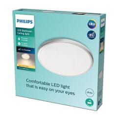 Philips LED Kúpeľňové stropné a nástenné svietidlo Philips SPRAY CL260 8718699777319 12W 1200lm 2700K IP44 28,7 cm strieborné
