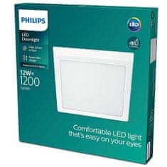 Philips LED Stropné prisadené svietidlo Philips Magneos 8719514328716 12W 1200lm 2700K IP20 21cm hranaté biele