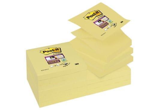 Post-It Poznámkové samolepiace Z-bločky Super Sticky - žlté, 7,6 x 7,6 cm, 12 ks