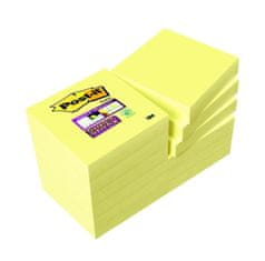 Post-It Poznámkové samolepiace bločky Super Sticky - žlté, 5,1 x 5,1 cm, 12 ks