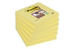 Post-It Poznámkové samolepiace bločky Super Sticky - žlté, 7,6 x 7,6 cm, 6 ks