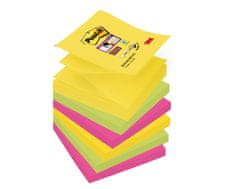 Post-It Poznámkové samolepiace Z-bločky Super Sticky Rio - 7,6 x 7, 6 cm, 5 farieb, 6 x 90 ks