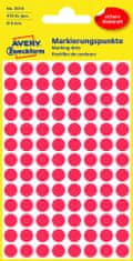 Avery Zweckform Samolepiace okrúhle etikety Avery - červené, priemer 8 mm, 416 ks