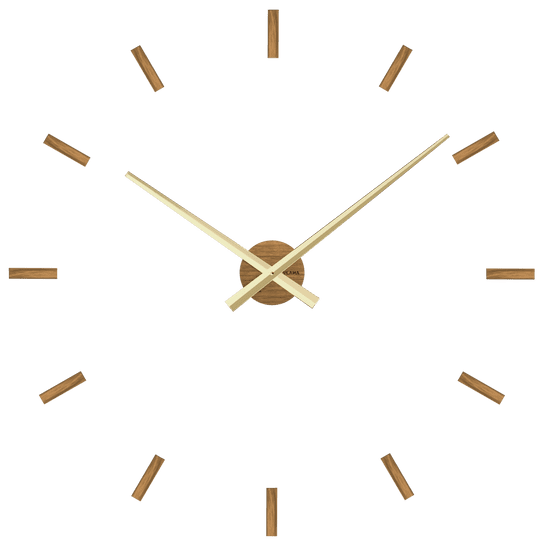 Vlaha MINIMAL Dubové drevené hodiny s nalepovacími indexmi vyrobené v Českej republike