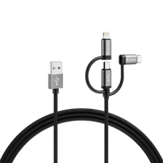 VARTA Speed Charge & Sync kábel: 3 v 1 USB A na Lightning/mikro/USB C Box (57937101111)