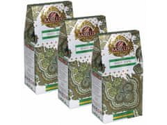Basilur BASILUR White Moon Zelený čaj z Cejlonu vo forme listovej s čokoládovou príchuťou, 100 g x3