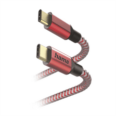HAMA kábel Reflective USB-C 2.0 typ CC 1,5 m, červený