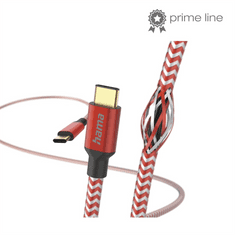 HAMA kábel Reflective USB-C 2.0 typ CC 1,5 m, červený