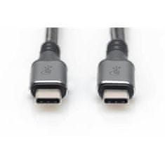 Digitus Pripojovací kábel USB 4, TypC na TypeC, PP opletenie AL-Housing 8K @ 60Hz, PD3.0, 40Gbits / s, 1m, bl.