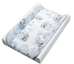 Baby Nellys Prebaľovacia podložka 50x70 cm, bavlna, Slon a dúha, modrá
