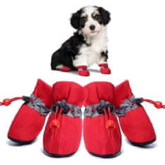 HARLEY® Vodoodolná protišmyková obuv pre domácich miláčikov s reflexnými prvkami (4 ks) – červená | PAWSIES
