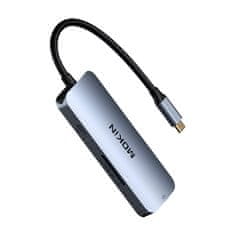 slomart MOKiN Hub 7v1 USB-C na 3x USB3.0 + SD/TF + HDMI + PD adaptér (strieborný)