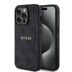 Guess Zadný kryt PU Leather 4G Colored Ring MagSafe pre iPhone 14 Pro Black