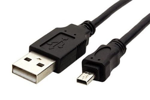 Goobay Kábel USB A-miniUSB, 8pin, Panasonic, Nikon UC-E6, Olympus CB-USB7, Minolta USB-2, USB-3, 1,8 m, čierny