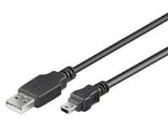 PremiumCord Kábel mini USB, AB, 5pinov, 1m