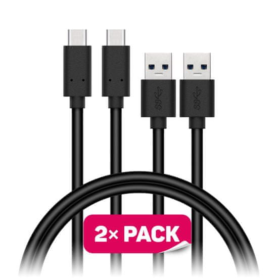 Connect IT Wirez USB-C (Type C) - USB, čierny, 1 m (2 ks v balení)