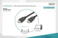 Digitus Pripojovací kábel HDMI High Speed, typ AM/M, 3,0 m, Ultra HD 60p, zlatý, bl