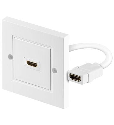 MicroConnect PremiumCord HDMI, zásuvka na paneli, 1x HDMI A - HDMI A Female/Female, biela