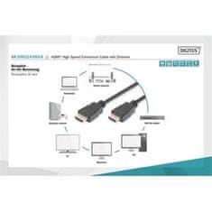Digitus HDMI High Speed + Ethernet pripojovací kábel, 2x tienený, 5m