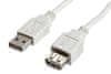 Nilox Kábel USB 2.0 AA 3 m, predlžovací, biely/sivý