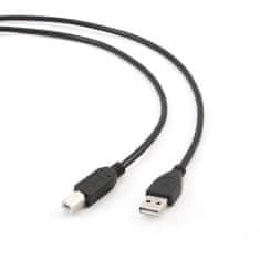 HQ USB kábel typu AB, dĺžka 1,8m čierny