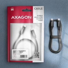 AXAGON BUCM432-CM10AB NewGEN+ kábel USB-C <-> USB-C, 1m, USB4 Gen 3×2, PD 100W 5A, 8K HD, ALU, oplet