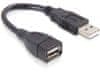 USB 2.0 kábel, predlžujúci AA samec/samica 13 cm