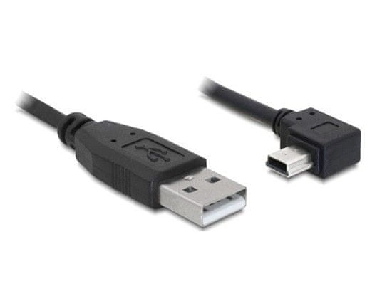 DELOCK kábel USB 2.0 A-samec > USB mini-B 5-pin samec pravouhlý, 1 metra