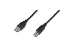 Digitus Pripojovací kábel USB 2.0, typ A - BM/M, 5,0 m, čierny