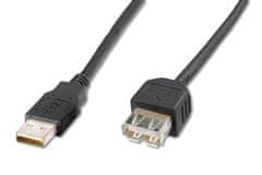 Digitus USB kábel predlžovací AA, 1.8m, čierny