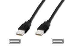 Digitus USB kábel A/samec na A/samec, čierny, Meď, 5m