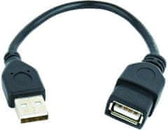Gembird Kábel USB AA 15cm 2.0 predlžovací HQ Black, pozlátené kontakty