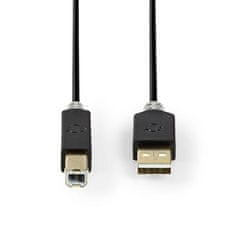 Nedis CCBW60100AT20 - USB 2.0 kábel | A Zástrčka - B Zástrčka | 2 m | Antracit