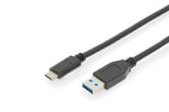 Digitus Pripojovací kábel USB typu C, typ C na AM/M, 1,0 m, všetky funkcie, Gen2, 3A, 10 GB, verzia 3.1, CE, bl