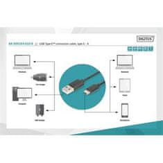 Digitus Pripojovací kábel USB C na A 1,0 m, 3A, 480 MB, verzia 2.0