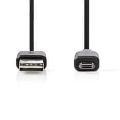 Nedis CCGB60510BK10 - USB 2.0 kábel | A Zástrčka - Micro B Reverzibilná Zástrčka | 1 m | Čierna farba