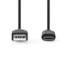 Nedis CCGB61650BK10 - USB-C 3.2 Kábel 2. Generácia | Typ-C Zástrčka - A Zástrčka | 1 m | Čierna farba