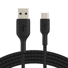 Belkin USB-C kábel, 2m, čierny - odolný