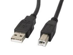 Lanberg USB-A (M) na USB-B (M) 2.0 kábel 1,8m, čierny