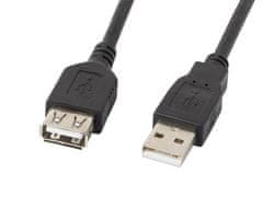 Lanberg USB-A M/F 2.0 kábel 0,7m, čierny