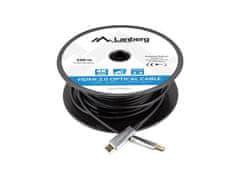 Lanberg Aktívny optický kábel High Speed with Ethernet 2.0, 4K@60Hz, M/M, dĺžka 100m, čierny, pozlátené konektory