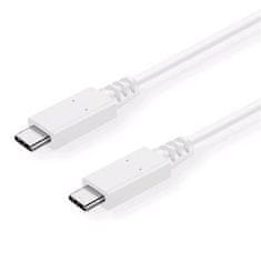 C-Tech Kábel USB 3.2, Type-C (CM/CM), PD 100W, 20Gbps, 2m, biely
