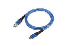 Crono kábel USB 2.0 - USB-C 1m, modrý, premium