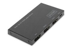 Digitus Ultra tenký HDMI Rozbočovač, 1x2, 4K/60Hz HDR, HDCP 2.2, 18 Gbps, Micro USB napájané