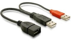 DELOCK Napájací kábel USB A samica z 2xUSB A samec. dĺžka 22,5 cm