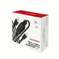 AXAGON ADR-220B, USB 2.0 AM -> BM aktívny prepojovací / repeater kábel, 20m