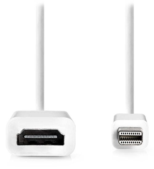 Nedis kábel mini DisplayPort - HDMI / mini DisplayPort zástrčka - HDMI zásuvka / biely / blister / 20cm
