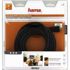 HAMA HDMI kábel vidlica-vidlica, pozlátený, 3*, 5 m